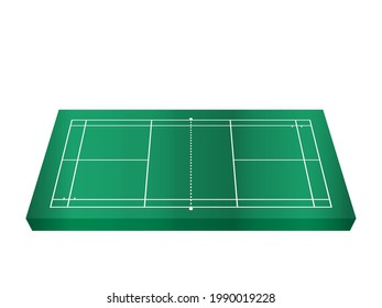 Badminton court on a white background. Vector illustration.