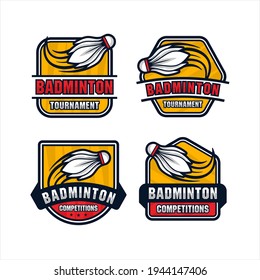Badminton design premium logo collection