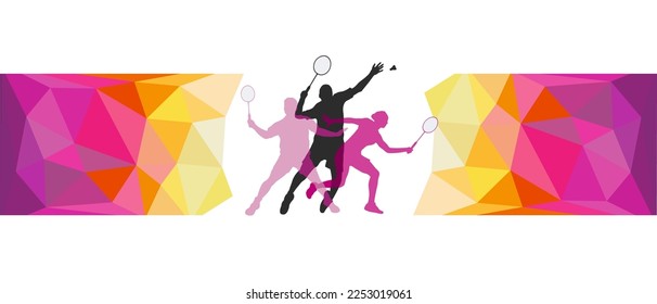 Badminton design sport graphic with badminton player in action and design elements in vector quality.