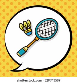 badminton doodle, speech bubble