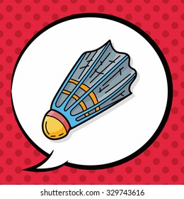 badminton doodle, speech bubble