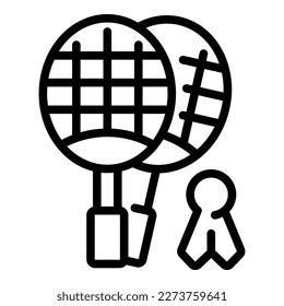 Badminton equipment icon outline vector. Shop store. Sale sporting