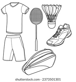 Badminton equipment vector illustration. Sport and recreation for healthy lifestyle concept.