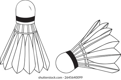 Badminton  feather shuttlecock on white background