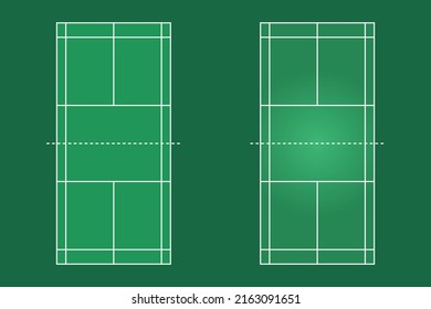 Badminton field flat design, Sport field graphic illustration, Vector of badminton court and layout.