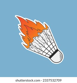 Badminton Fire Vector, Badminton Vector with fire Cork, illustration, Racket illustration, Sports illustration, Badminton  Ball, colorful vector, rgb, Badminton silhouette, silhouette, 