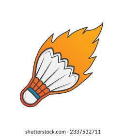 Badminton Fire Vector, Badminton Vector with fire Cork, illustration, Racket illustration, Sports illustration, Badminton  Ball, colorful vector, rgb, Badminton silhouette, silhouette, 