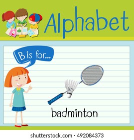 Concepto de tarjeta flash Badminton