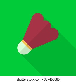 Badminton flat  icon with long shadow,eps10