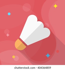 Badminton flat  icon with long shadow,eps10