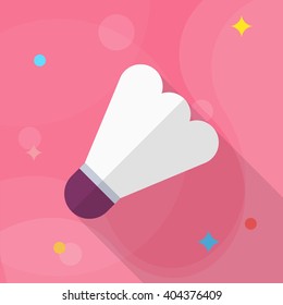 Badminton flat  icon with long shadow,eps10