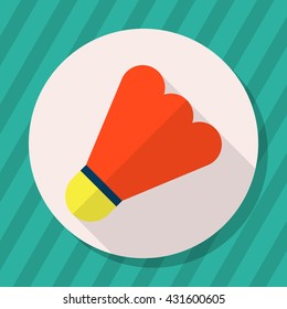 Badminton flat  icon with long shadow,eps10