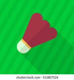Badminton flat  icon with long shadow,eps10