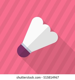 Badminton flat  icon with long shadow,eps10
