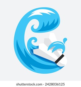 badminton fly water wave ball flat icon 