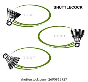 Badminton frame set. Collection icons badminton. Vector
