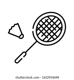 Badminton game line icon, concept sign, outline vector illustration, linear symbol.