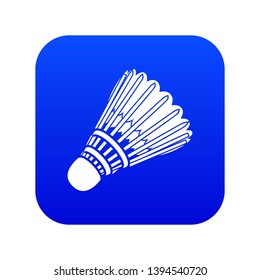 Badminton icon blue vector isolated on white background