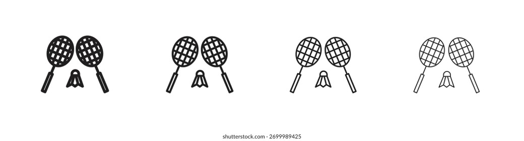 Badminton icon collection. Line vector sign, symbol for web and mobile