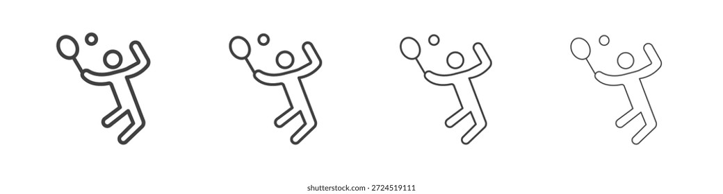 Badminton Icon Konzept Lineares Piktogramm. Einfache Elementgrafik.