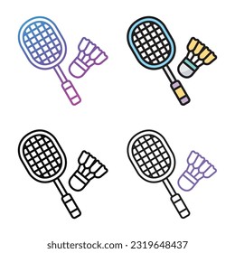 Badminton icon design in four variation color