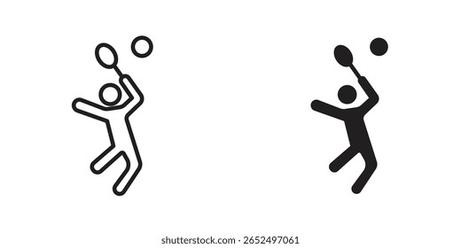 Icono de bádminton Ilustraciones de diseño. iconos web editables