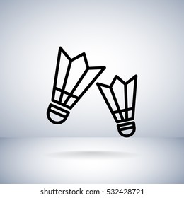  Badminton icon flat.