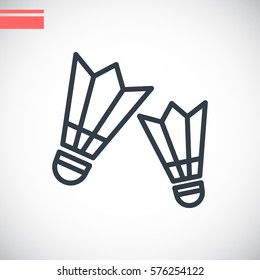  Badminton icon flat.