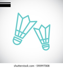  Badminton icon flat.