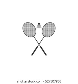 Badminton icon flat. Illustration isolated vector sign symbol