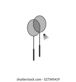Badminton icon flat. Illustration isolated vector sign symbol