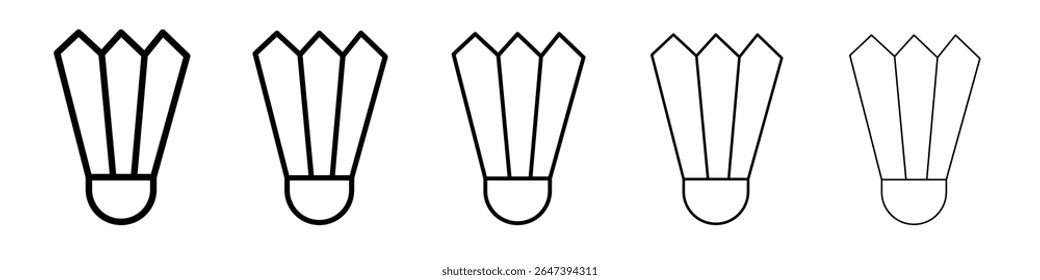 Badminton icon flat illustration set logo