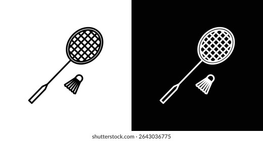 Badminton Ikone Flat Stil Logo Vektor. perfekt für UI-Designs
