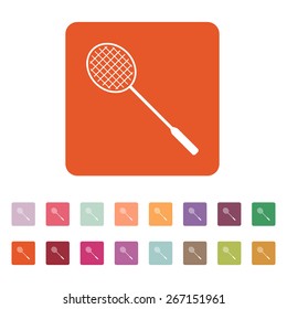 The badminton icon. Game symbol. Flat Vector illustration. Button Set