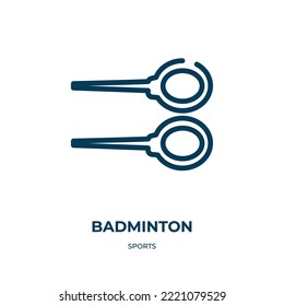 Badminton icon. Linear vector illustration from sports collection. Outline badminton icon vector. Thin line symbol for use on web and mobile apps, logo, print media.