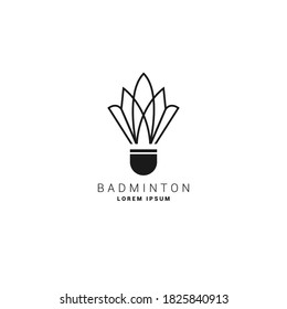 Badminton Icon Logo Vector Illustration Templateshuttlecock Stock ...