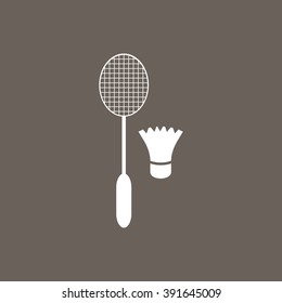Badminton Icon on Dark Gray Color. Eps-10.