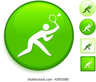 Icono de Badminton en el botón de Internet Ilustración del vector original