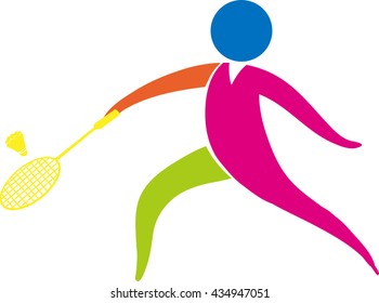 Badminton icon on white background illustration