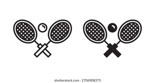 Icono de bádminton, icono de estilo de contorno para Sitio web o App móvil, gráficos de Vector
