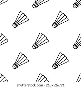 badminton icon pattern. Seamless badminton pattern on white background.