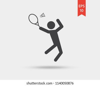 Badminton icon, Badminton player vector web icon isolated on white background, EPS 10, top view