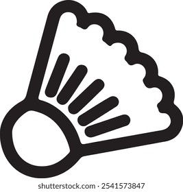 Badminton icon set vector on white background
