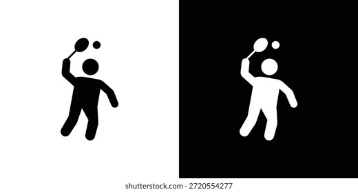 Icono de bádminton. Pictograma simple de alta calidad. Estilo sólido moderno
