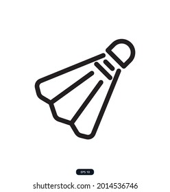 badminton Icon. Sport icons. Icons of active lifestyle, hobbies, sports equipment and clothing. Set of flat signs and symbols for web, and apps. Vector illustration.