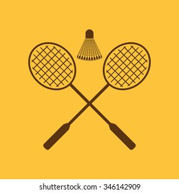 The badminton icon. Sport symbol. Flat Vector illustration