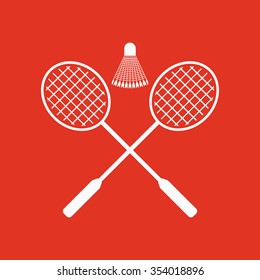 The badminton icon. Sport symbol. Flat Vector illustration