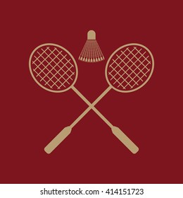The badminton icon. Sport symbol. Flat Vector illustration