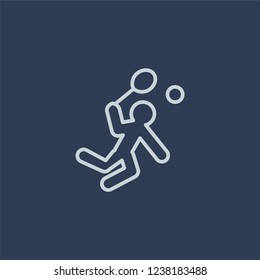 Badminton icon. Trendy flat vector line Badminton icon on dark blue background from sport collection. 