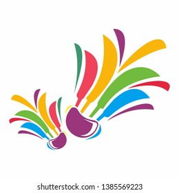 badminton icon vector colorful, abstract design - vector illustration
